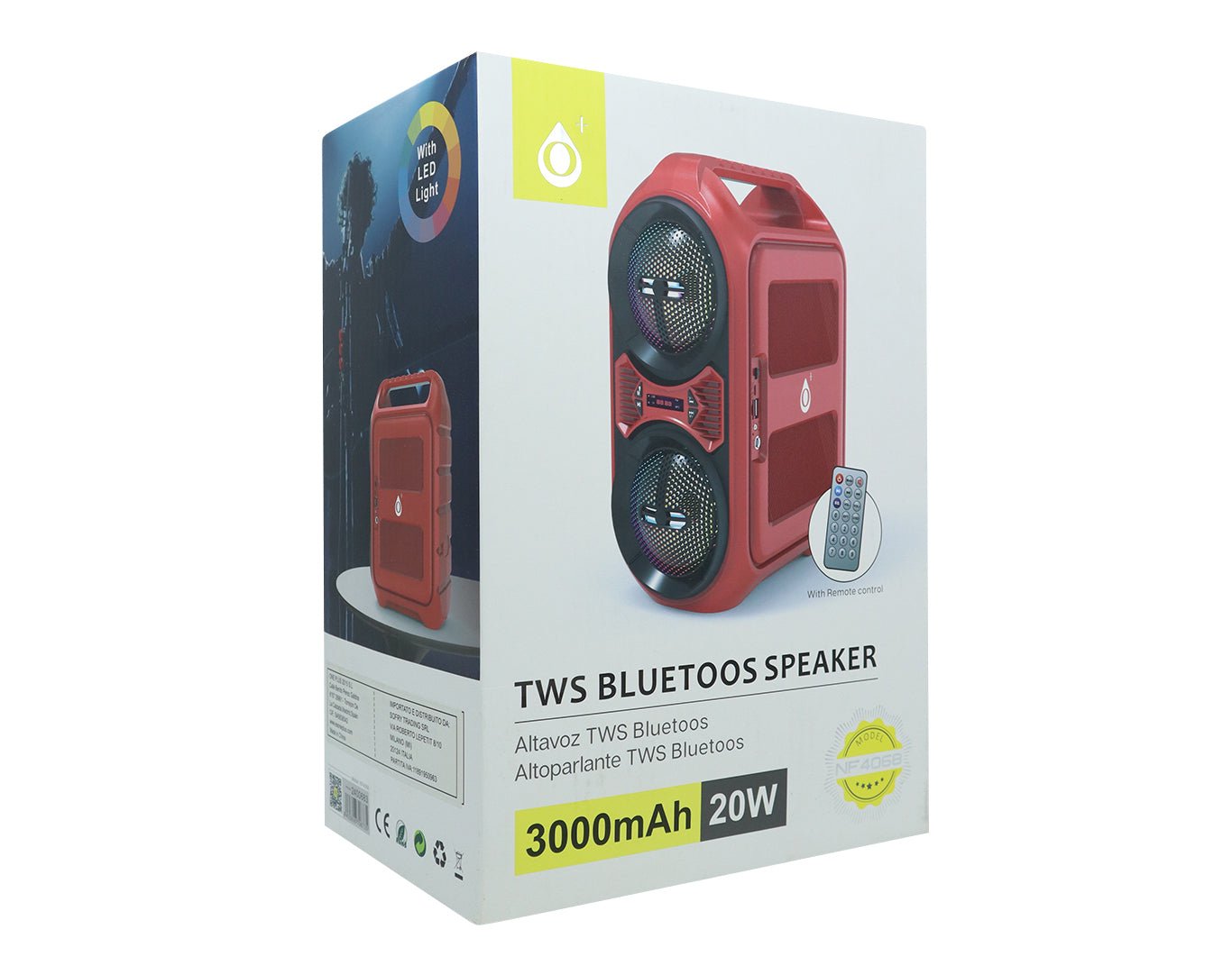 Moveteck 20W Portable Bluetooth 5.0 Speaker Red NF4068-RED