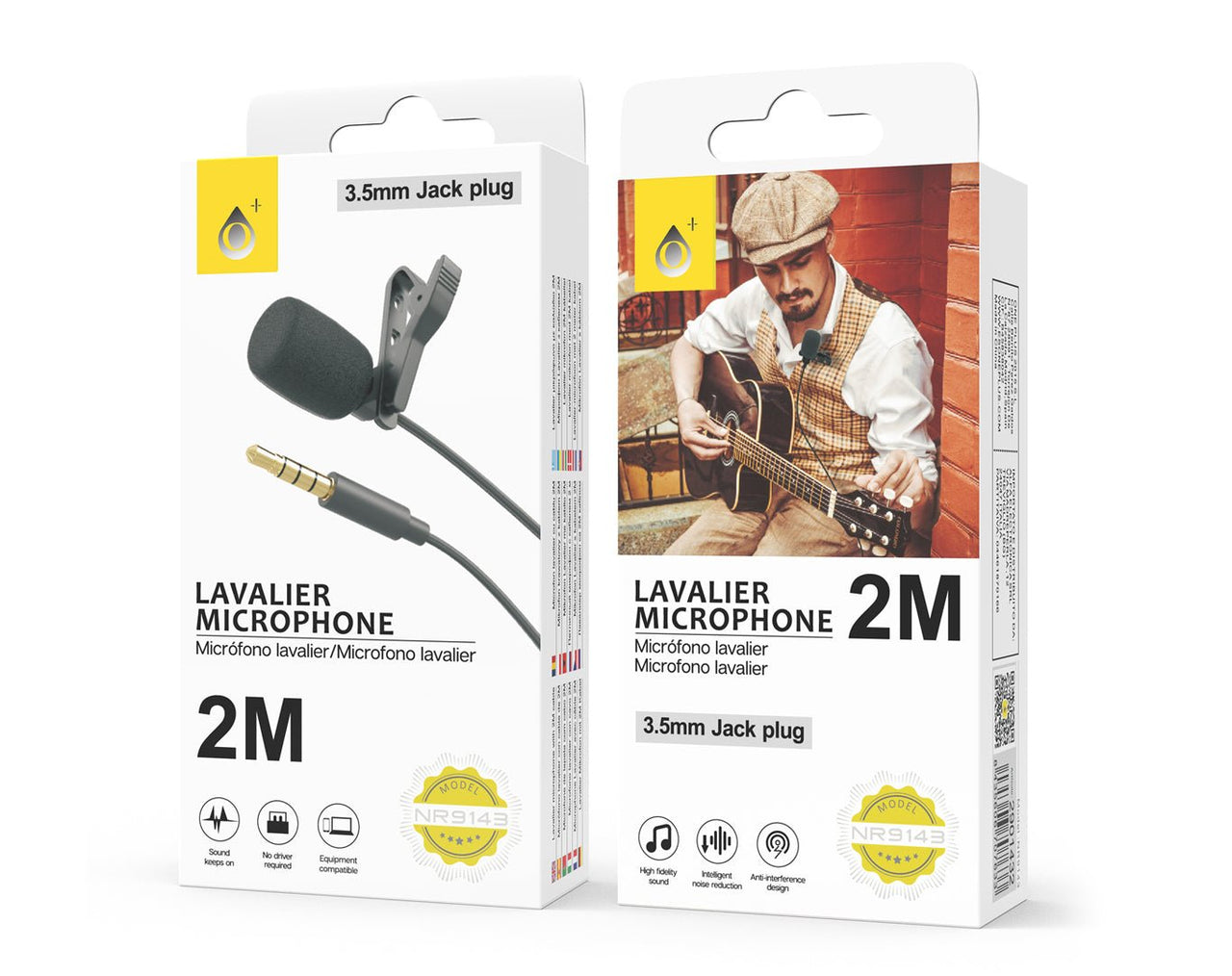 Mini Microphone 3.5mm Audio JACK With Lapel Clip 2m 3m NR9143