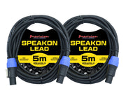 Precision Audio 2 Pack 5m Speakon Audio Cable SPEAKON5X2