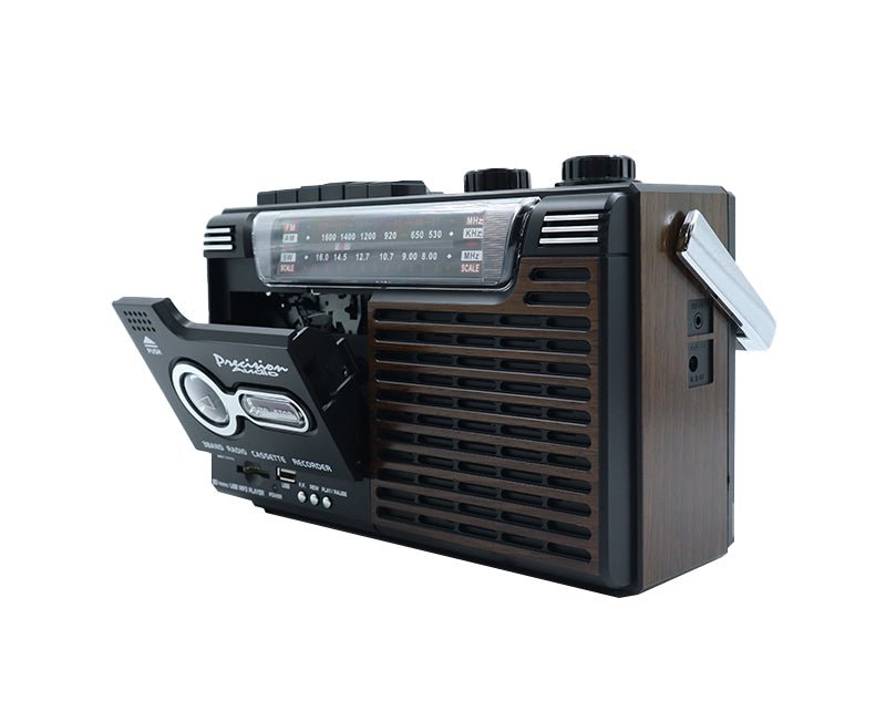 Portable Bluetooth Cassette Player Tape Recorder AM/FM Radio Brown Black PA-3000 