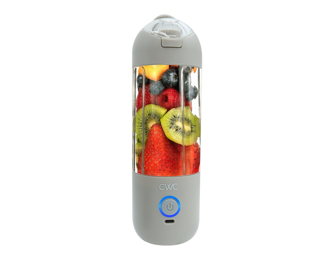 Cook With Color 414ml Portable Blender Stainless Steel Blades BPA Free Grey WPB03-GRY