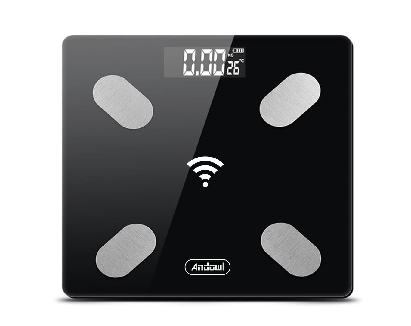 Andowl Digital Bathroom Scales with Temperature Display Q-D001