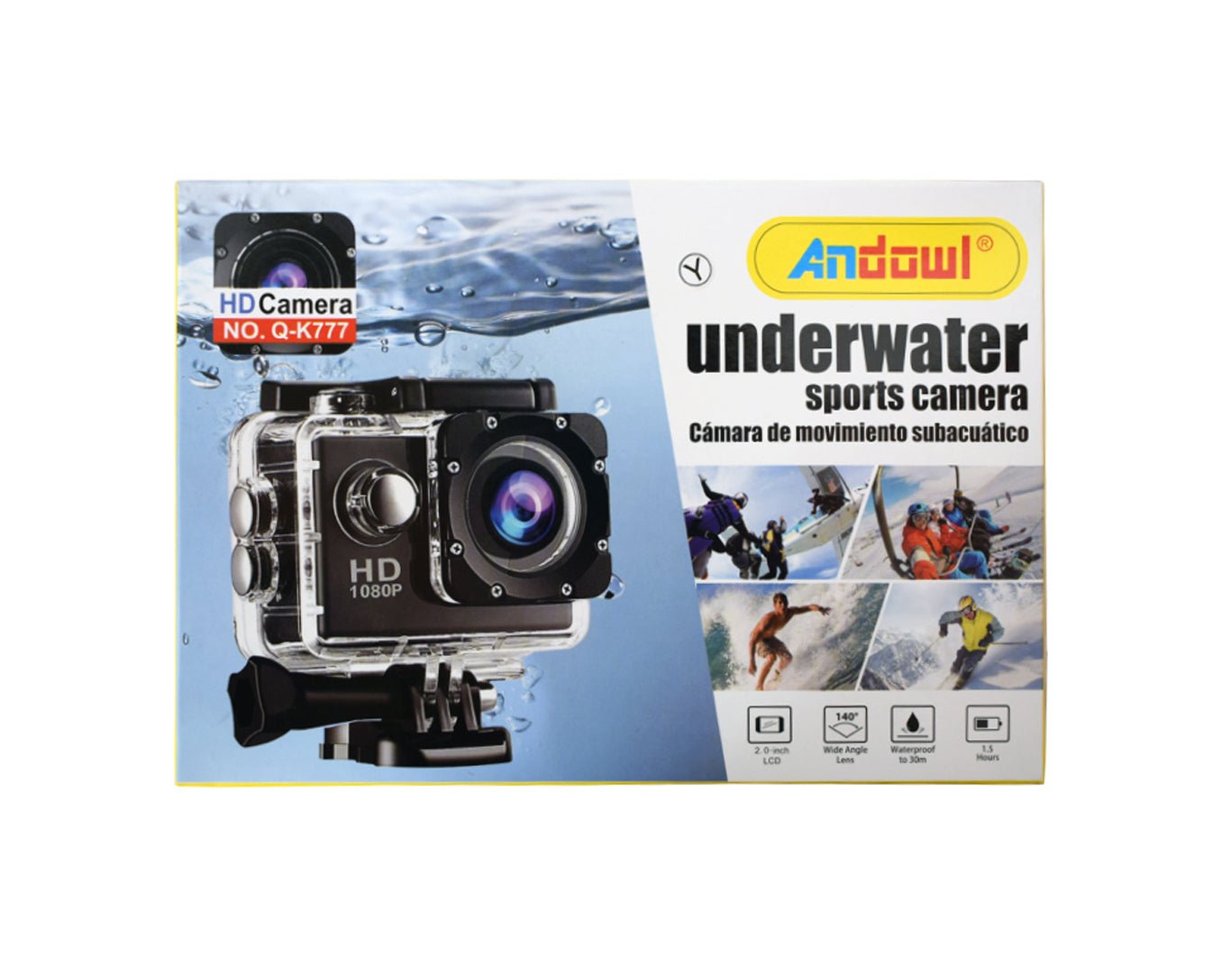 Andowl Underwater Sports Camera Waterproof Case Mini Cam Q-K777