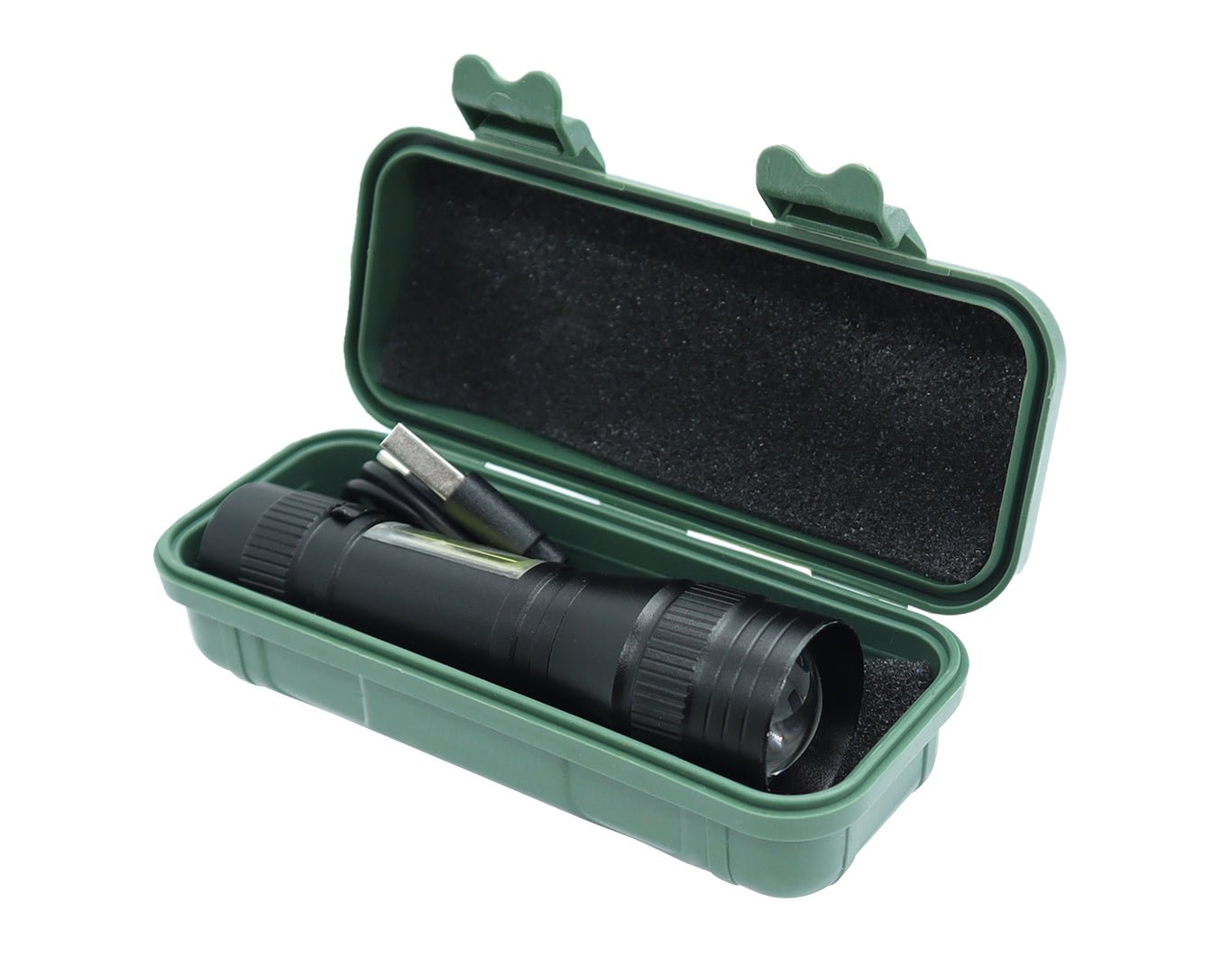Andowl 95mm Small Tactical Torch Ultra Bright COB Rechargeable Aluminium Q-SD7