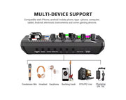 Andowl Portable Sound Card Studio Mixer Sound Effects Q-SK7