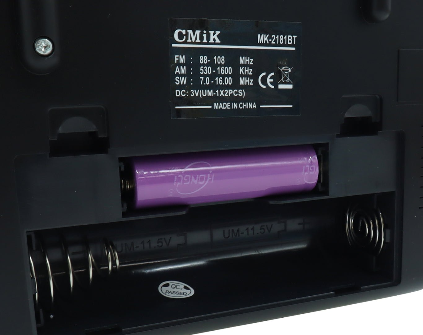 CMIK Portable Radio Bluetooth Speaker AM FM SW Black MK-2181BT-BLK