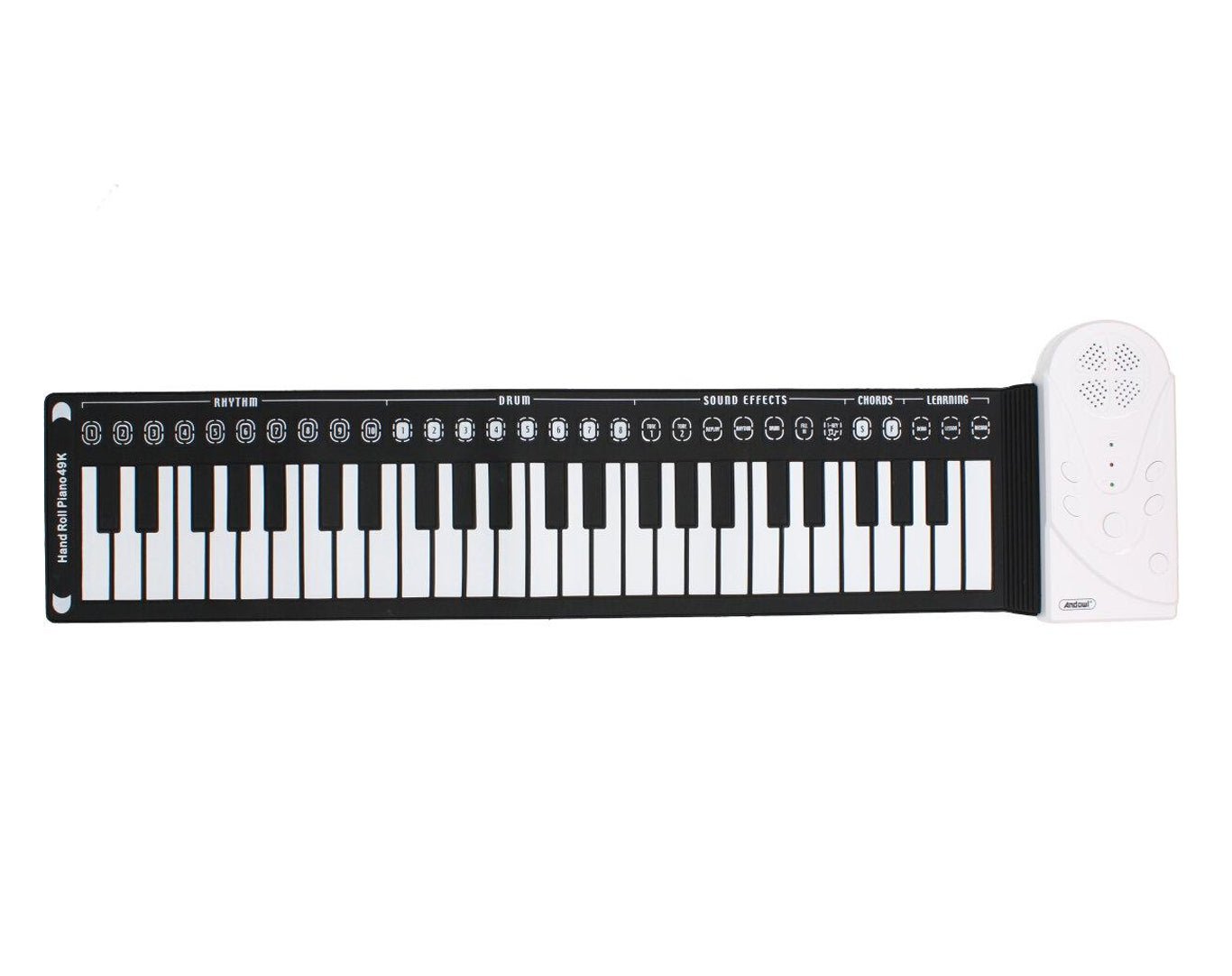 ANDOWL Portable Roll-Up Keyboard Built-In Speaker S747 White