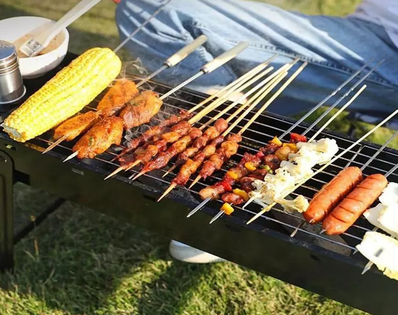 Rectangular Mini Charcoal BBQ Grill Portable Compact S932