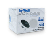 Studio Acoustics 5.25" 2-Way In-Wall Ceiling Stereo Speakers White SA350W