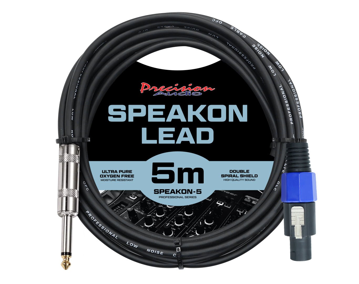 Speakon To 1/4" 6.35mm Cable Amp Mixer Speaker 5m SPEAKON635