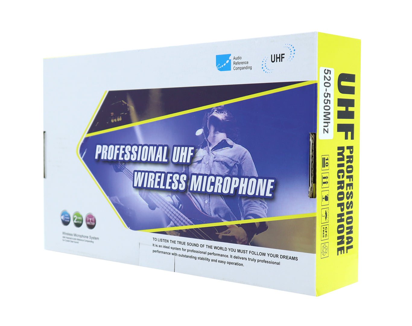 Precision Audio Twin UHF Wireless Microphone System Rechargeable TMUHF32