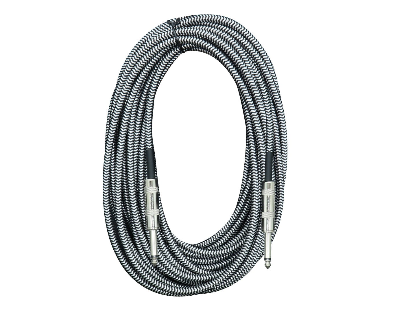 HEBIKUO 10m Braided Guitar Lead 1/4" Jack 6.35mm Tip XA-10-WHT