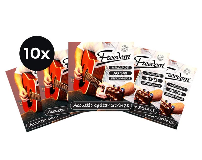 Freedom 10 Pack Acoustic Guitar Strings - Medium Gauge AG349-10PK