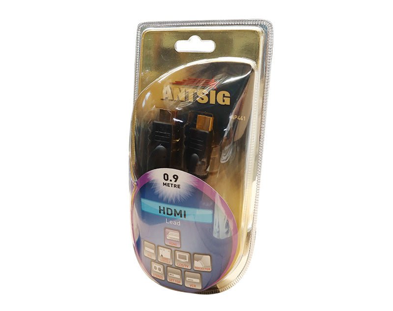 ANTSIG 0.9m HDMI to HDMI Braided Cable 1080p Gold Plated Connectors AP441