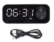 Digital Display Clock Bluetooth Speaker Dual Alarm Rechargeable Battery S923