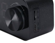 Digital Display Clock Bluetooth Speaker Dual Alarm Rechargeable Battery S923