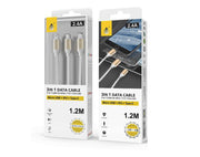 3in1 Charging Cable Micro USB + Lightning + Type C 1.2m B5099