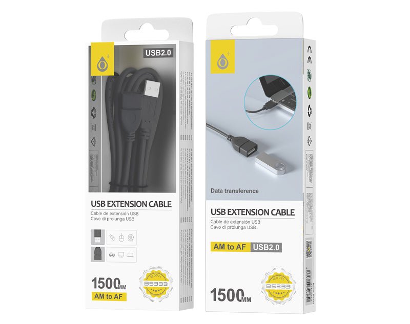 Moveteck USB Extension Cable 1.5m Male to Female Extender Adaptor B5333