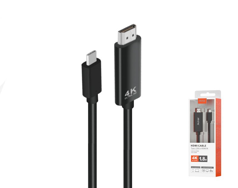 Moveteck Type-C to HDMI Cable Smart Phone to TV 1.8m 4K HD Black BT880