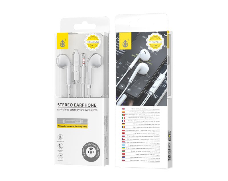 iPhone Style Stereo Earphones with Microphone and 3.5mm Audio Jack C6202