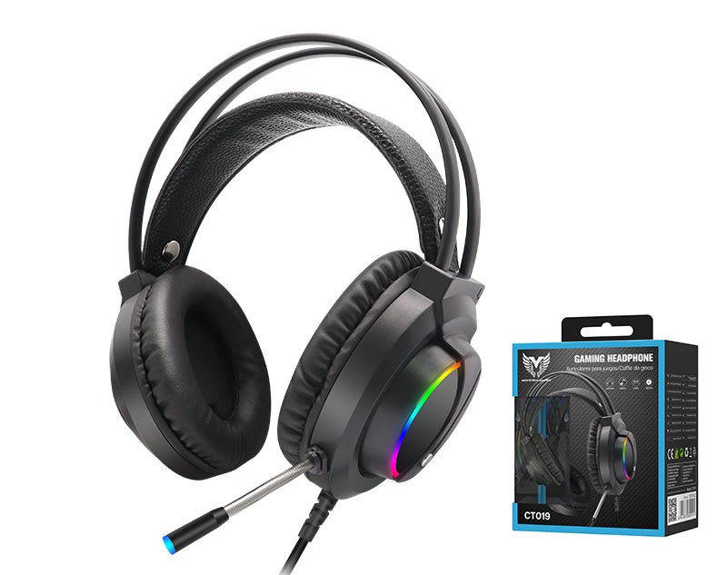 Moveteck Gaming Headphones Built-In Microphone LED lights CT019
