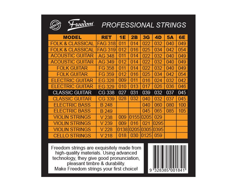 Freedom 10 Pack Classical Guitar Strings CG338-10PK
