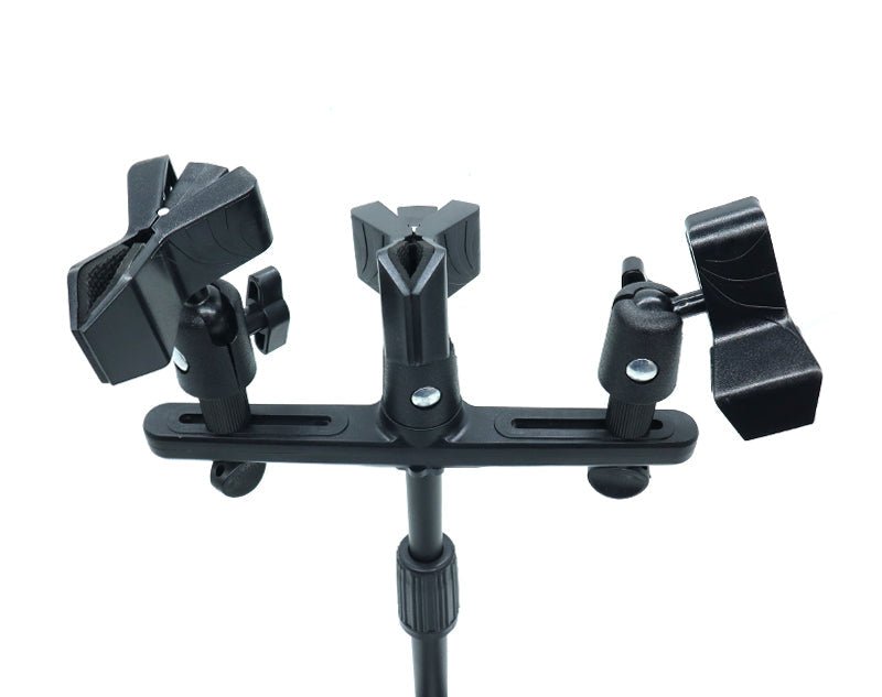 Triple Desk Mic Stand Sturdy Metal Base Guitar Drums Recording DS-47