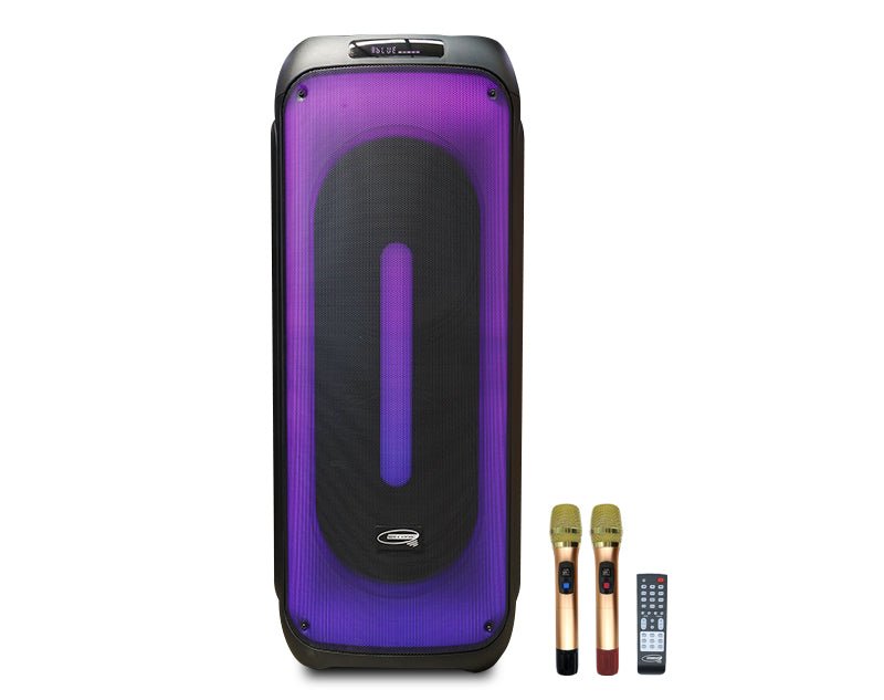 Precision Audio 600W Portable Karaoke Speaker Bluetooth Twin Wireless Microphones LG1200