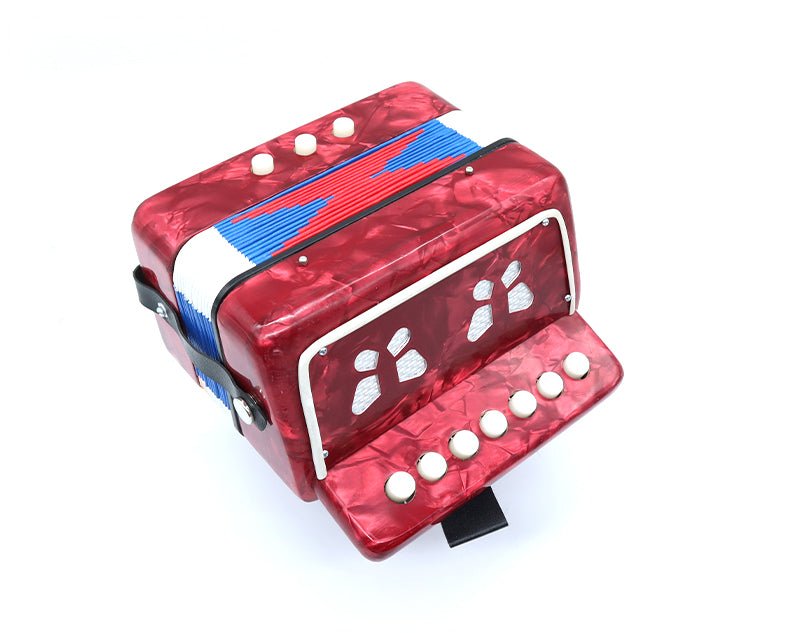 Kids Button Accordion Red Shell Finish Bass Treble MA218-RED