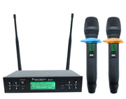 Precision Audio Twin Channel Professional Wireless Microphone System Dual XLR Out MIC24