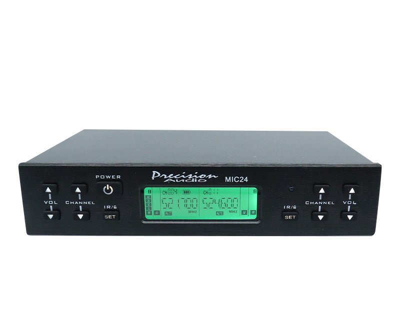 Precision Audio Twin Channel Professional Wireless Microphone System Dual XLR Out MIC24