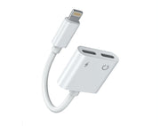 Moveteck Audio Cable Lightning Adaptor IP7 / 8 / X to 2 inputs IP 7/8 / X, White NB1221