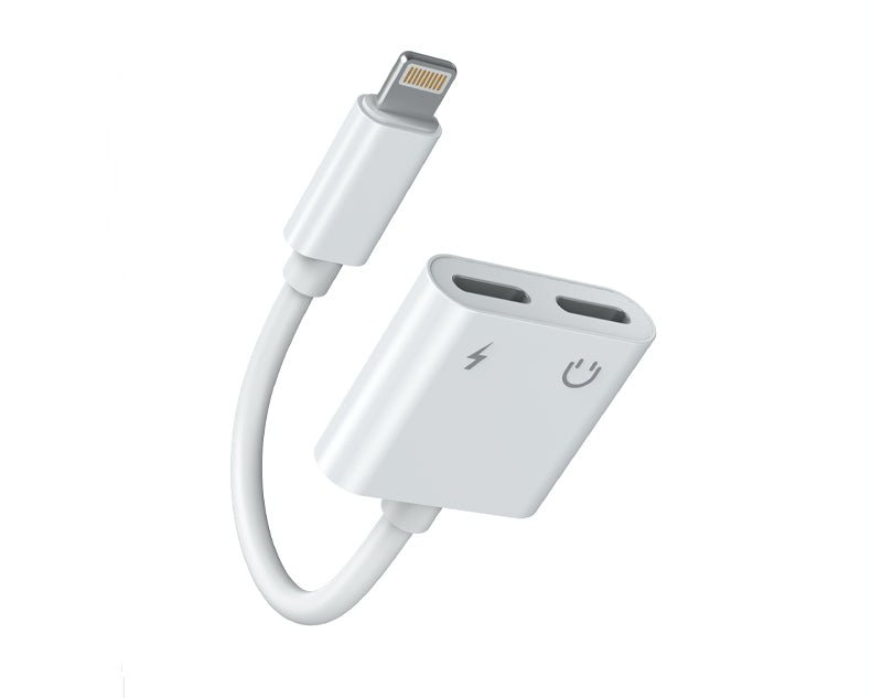 Moveteck Audio Cable Lightning Adaptor IP7 / 8 / X to 2 inputs IP 7/8 / X, White NB1221