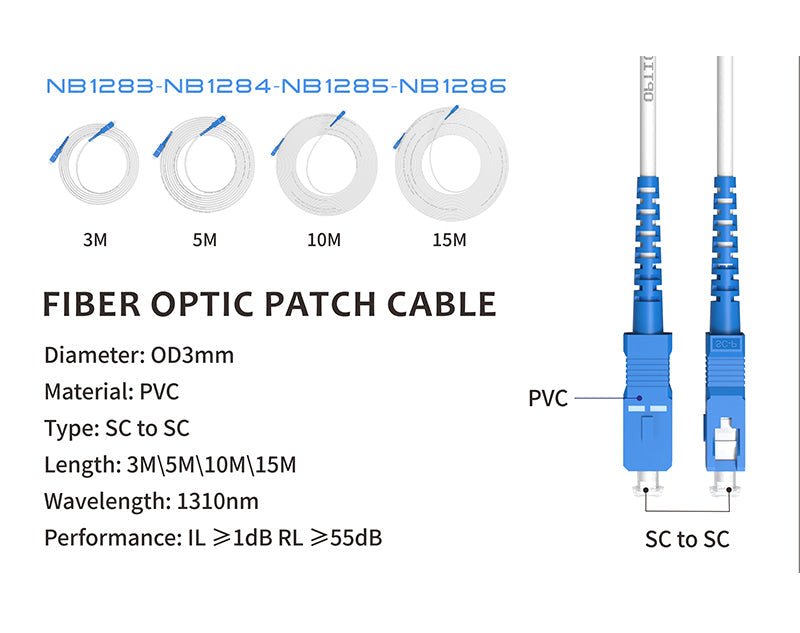 Moveteck 3m Fibre Optic Patch Cable SC-SC PVC NB1283
