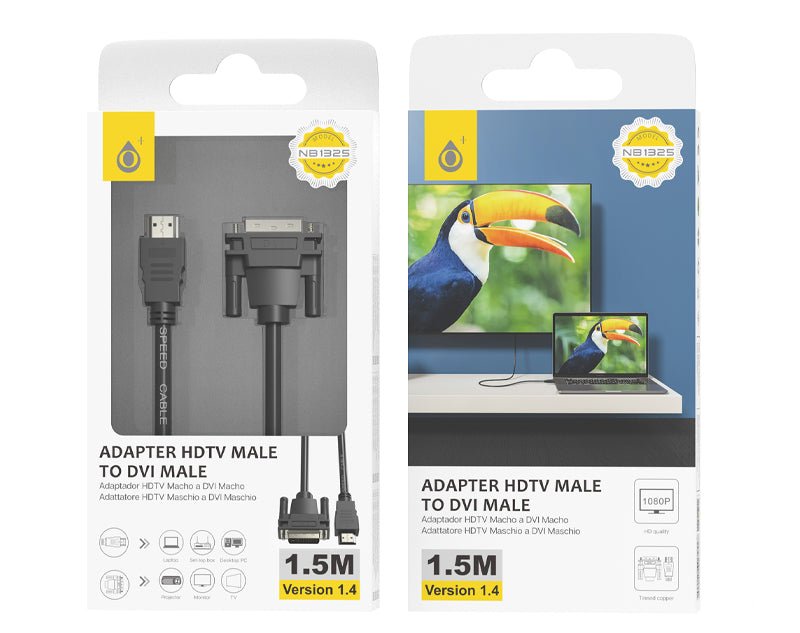 HDMI to DVI Cable 1080p 1.5m Cable Computer to Monitor TV NB1325