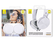 Moveteck Wired Headphones with Microphone 3.5mm Plug White NC3208