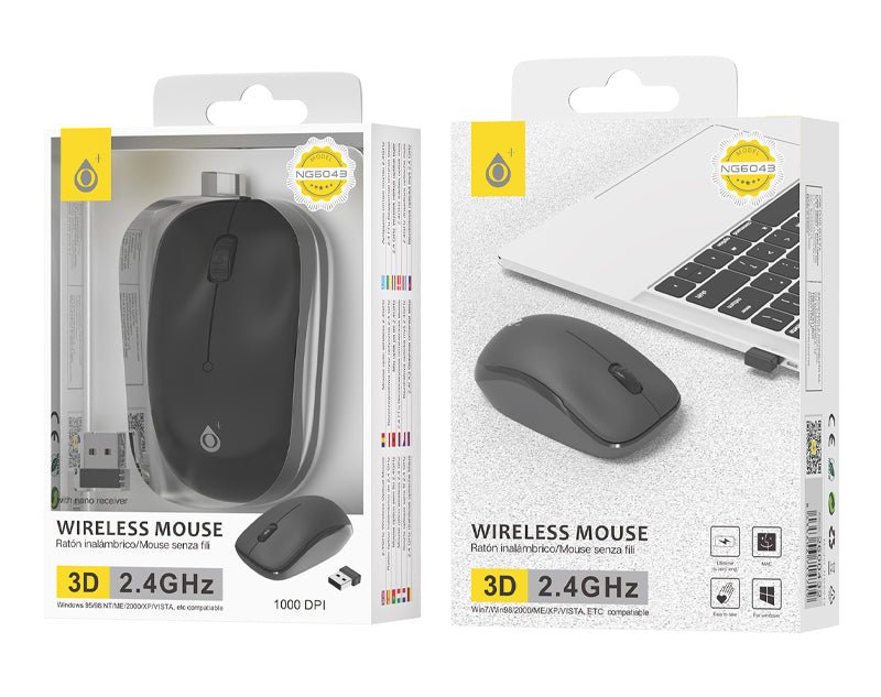 Wireless Mouse 2.4 Ghz Receiver Scroll Wheel 1000 DPI NG6043