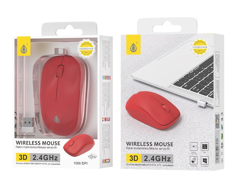 Wireless Mouse 2.4 Ghz Receiver Scroll Wheel 1000 DPI NG6043