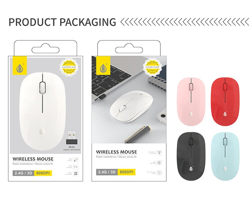 Moveteck Wireless Mouse 2.4 Ghz Receiver Scroll Wheel 800 DPI NG6048