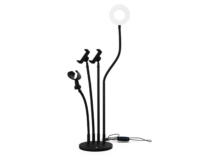 Moveteck 4 IN 1 LED Table Ring Light Tree Light Smart Phone Microphone Holder Streaming NR9104