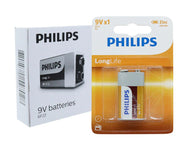 Box Of 12 Philips 9V Batteries Long Life 1.5V Zinc Chloride PHILIPS9V