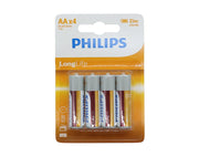 48x Philips AA Batteries Box Of 12 4 Packs Long Life 1.5V Zinc Chloride PHILIPSAA