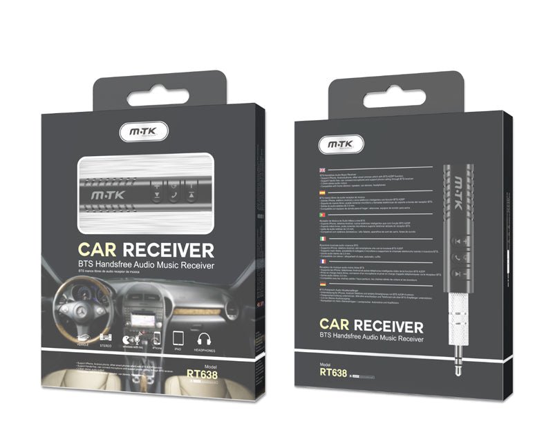 Bluetooth Receiver with 3.5mm Connector for Car Phone Tablet Headphones RT638