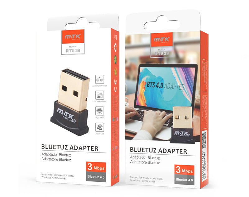 Bluetooth 4.0 USB Adapter Laptop Computer 20-50m Range Black RT639