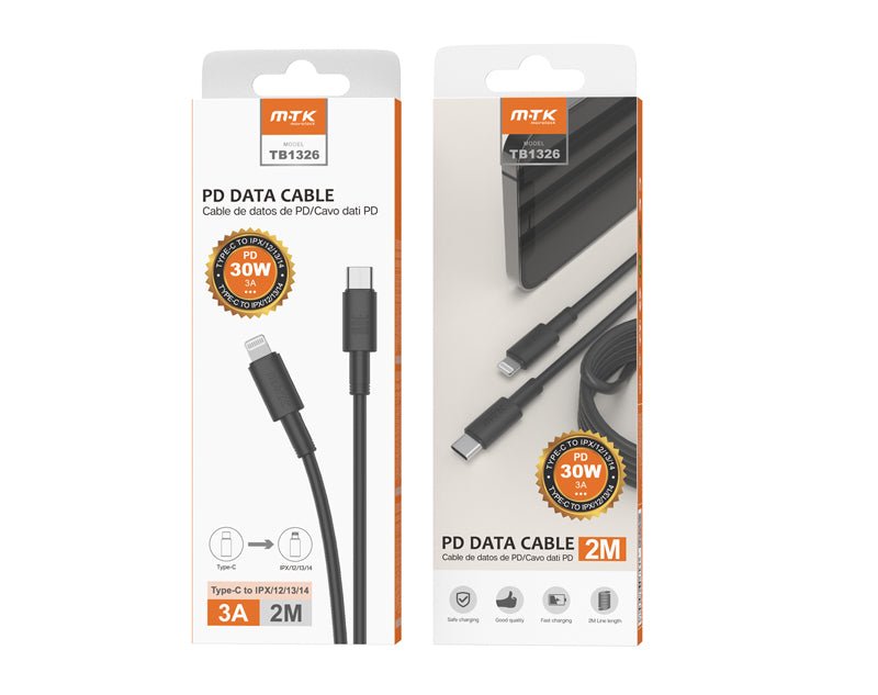 Moveteck Type-C to Lightning Cable Fast Charging Data Cable IP8 X 12 13 14 2m 3A 30W TB1326