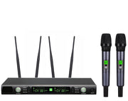 Precision Audio Professional Twin Channel Wireless Microphone UHF Digital Display TM-PRO200