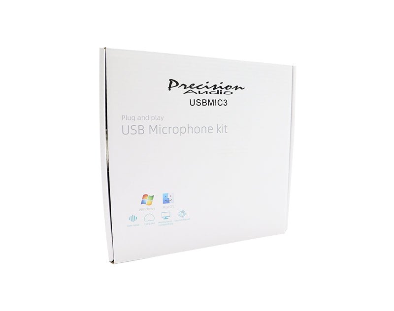 Precision Audio USB Recording Podcast Microphone Kit Stand USBMIC3