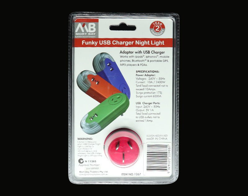 MORTBAY Funky USB Charger Night Light Dual USB