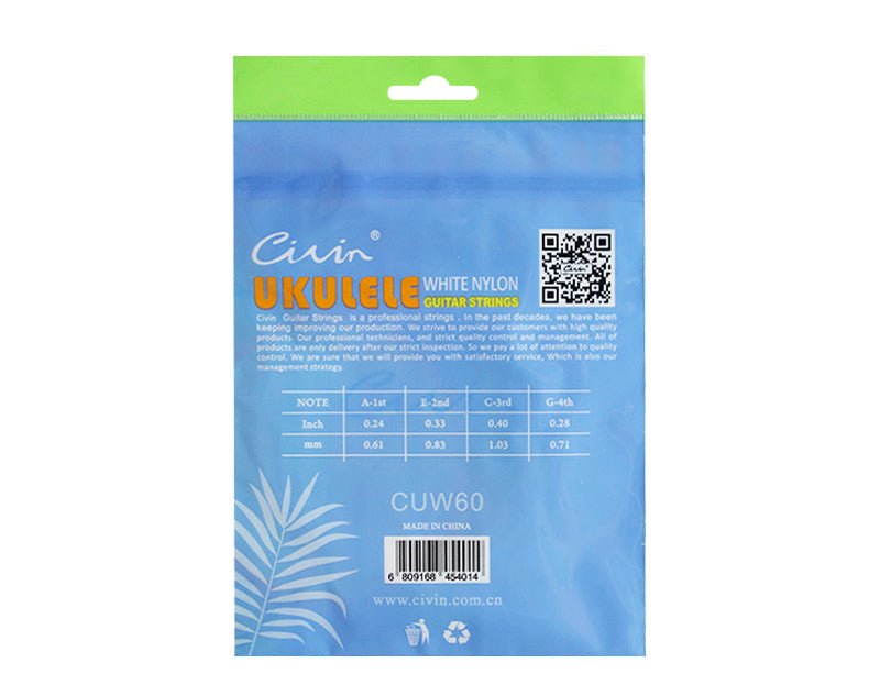 10 Pack Ukulele Strings White Nylon AECG Guitar CUW60-10PK