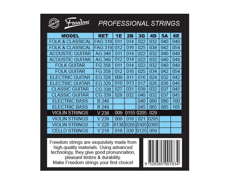 Freedom 10 Pack Violin Strings